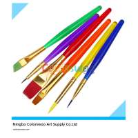 6PCS Colorful Plastic Artist Brush for Painting and Drawing